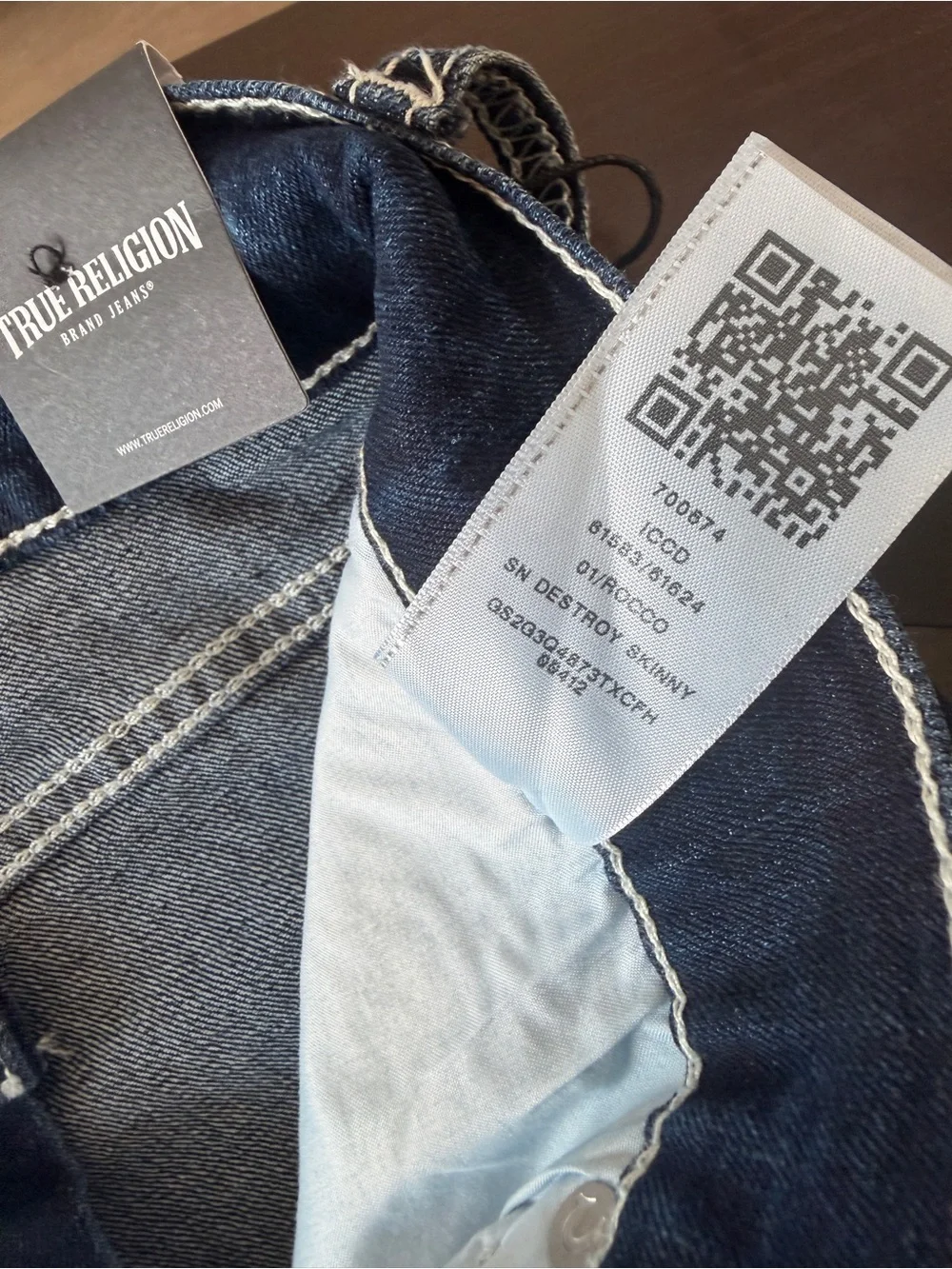 True Religion Rocco Relaxed Skinny Jeans Men 29 Dark Wash Blue Denim Premium Y2K